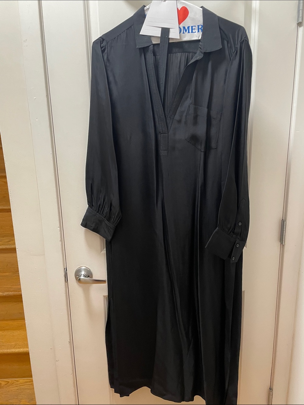 J. Crew Black Maxi Shirt Dress